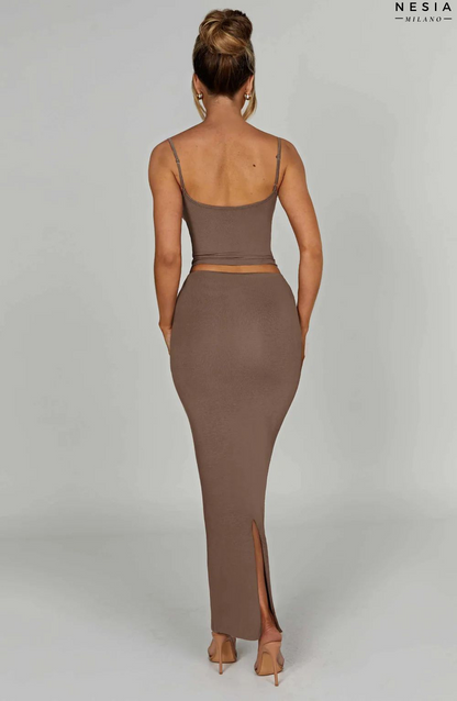 Mocha Long Skirt