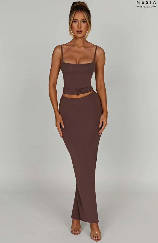 Chocolate Long Skirt