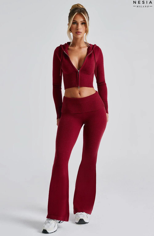 Red Knit Pants by Nesia