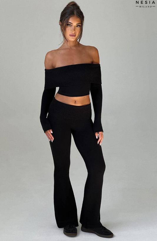 Black Knit Pants by Nesia