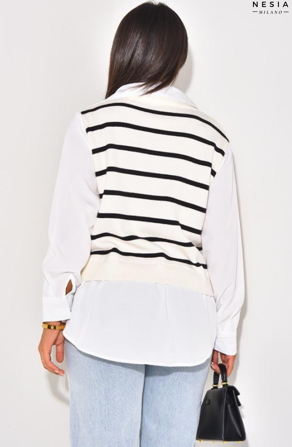 Striped Sleeveless Jumper by Nesia