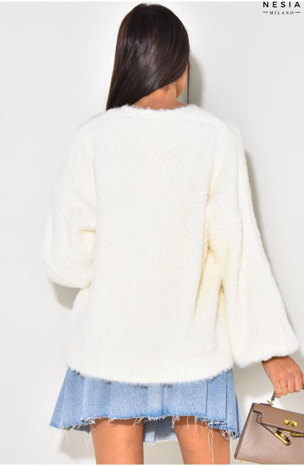 Soft, Fluffy Knitted Jumper by Nesia