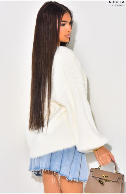 Soft, Fluffy Knitted Jumper by Nesia